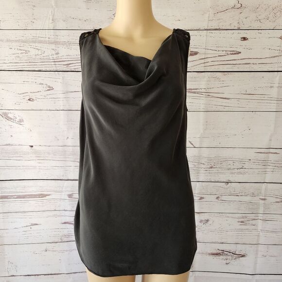 Robbi & Nikki Lace Back Silk Sleeveless Blouse Medium - Picture 2 of 7